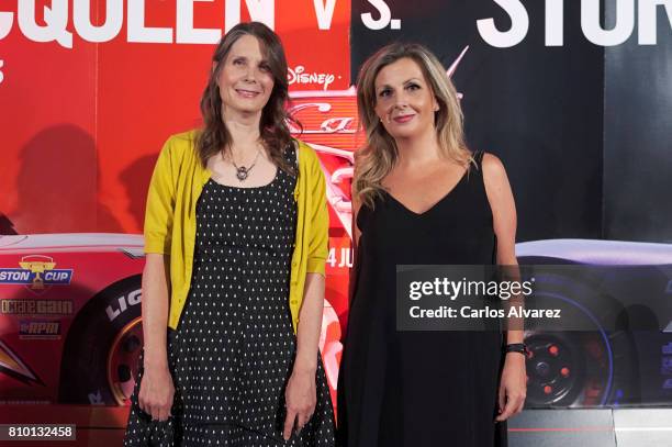 Director of Photography Kim White and Susana Garcia of Beauty Blog attend 'Cars 3' photocall at the Palacio de Hielo cinema on July 6, 2017 in...