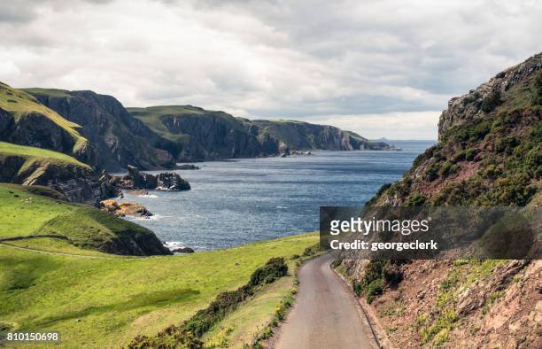 rugged east lothian coastline at st abb's head - east lothian stock pictures, royalty-free photos & images