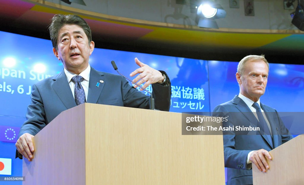 Japanese PM Abe Visits Belgium