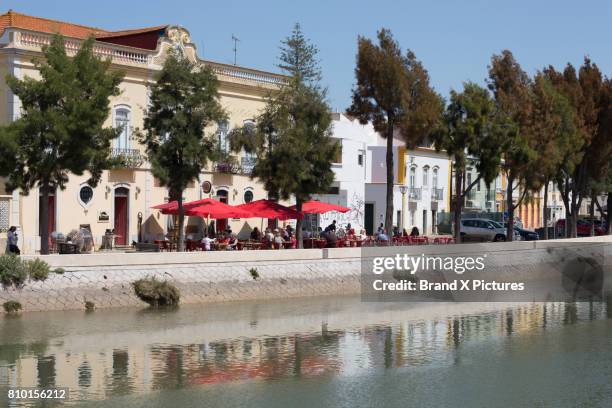 the historic waterfront in tavira, the algarve - tavira stock pictures, royalty-free photos & images