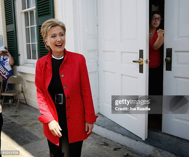 Democratic presidential hopeful U.S. Senator Hillary Clinton is introduced during a campaign event at Shepherd University McMurran Hall May 7 in...