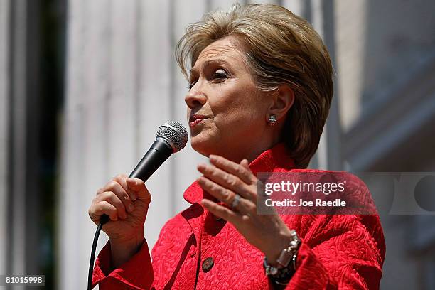 Democratic presidential hopeful U.S. Senator Hillary Clinton speaks during a campaign event at Shepherd University McMurran Hall May 7 in...