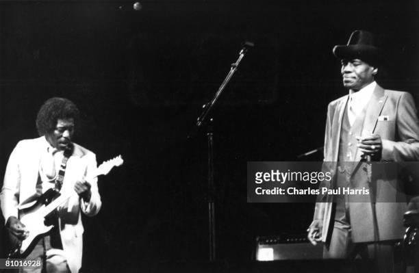 Photo of Buddy Guy & Junior Wells at the Hammersmith Odeon, London 1983