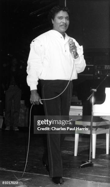 Musician Little Richard performing at The Hippodrome in Leicester Square on March 6, 1985 in London, England.