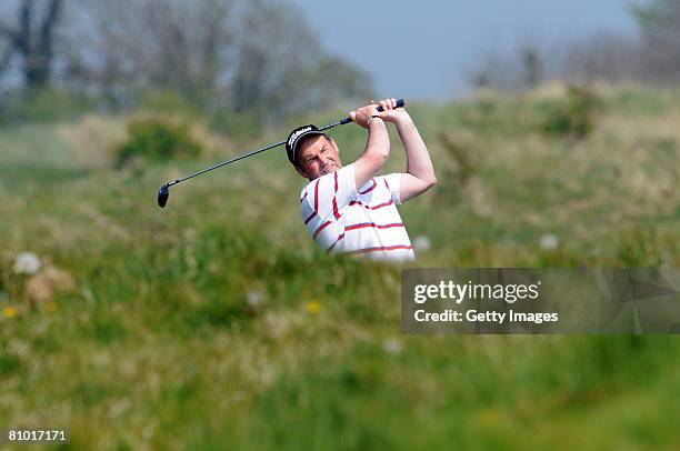 Kenneth Revie of Ballymena playing from the 18th fairway during the Glenmuir PGA Professional Championship 2008 Irish Region Qualifier at County...