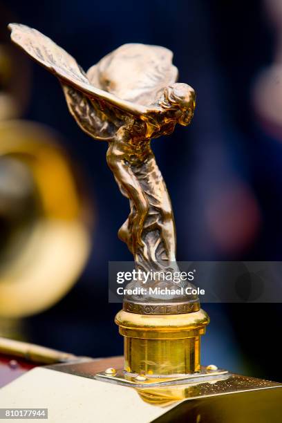 Rolls Royce 'Silver Ghost' mascot, , in the Cartier Style et Luxe Concours area during the Goodwood Festival of Speed at Goodwood on June 29, 2017 in...