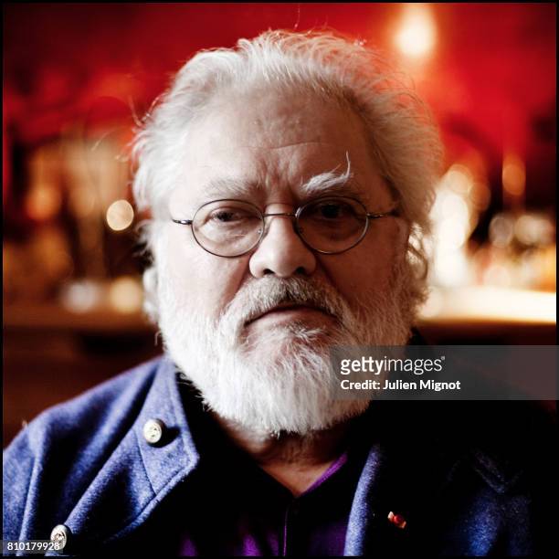 Composer and a pioneer in the musique concrËte genre of electronic music Pierre Henry is photographed at his home for Le Monde on October 13, 2010 in...