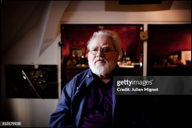 Composer and a pioneer in the musique concrète genre of electronic music Pierre Henry is photographed at his home for Le Monde on October 13, 2010 in...