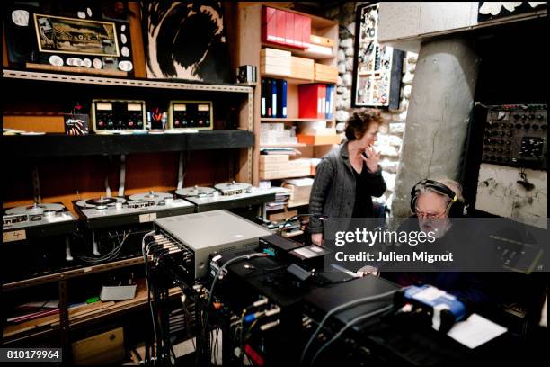 Composer and a pioneer in the musique concrète genre of electronic music Pierre Henry is photographed at his home for Le Monde on October 13, 2010 in...