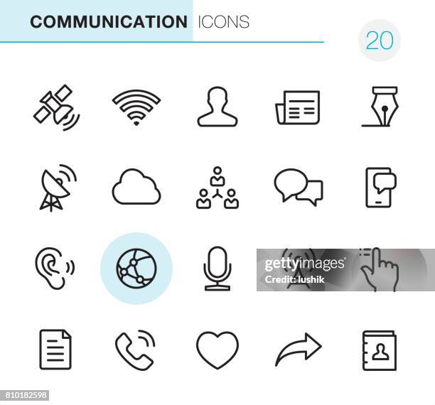 kommunikation - pixel perfect icons - antenne freisteller stock-grafiken, -clipart, -cartoons und -symbole