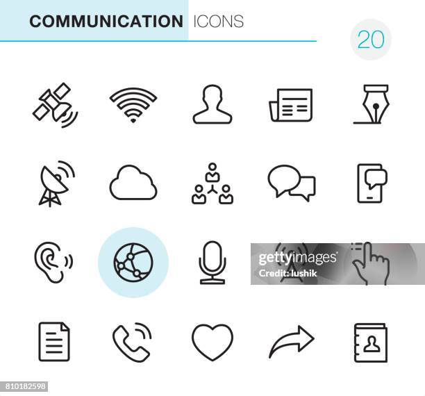 illustrations, cliparts, dessins animés et icônes de communication - icônes perfect pixel - parabole