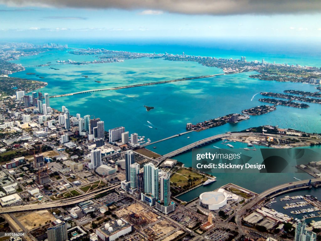 Miami and Biscayne Bay Aerial-1940