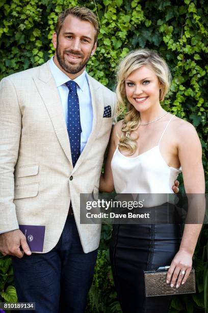 Chris Robshaw and Camilla Kerslake attend Wimbledon 2017 on July 7, 2017 in London, United Kingdom.