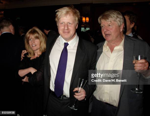 London mayor Boris Johnson with his father Stanley and sister Rachel attend The Spectator 180th Anniversary party, at the Churchill Hotel on May 7,...