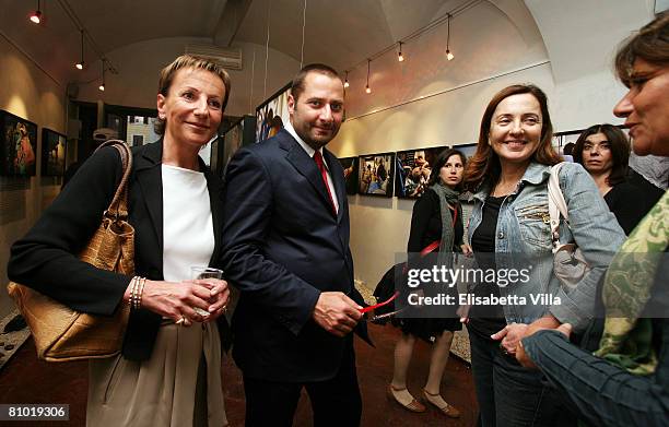 Laura Ronchi, Marco Di Lauro and Barbara Palombelli attend the "Casualties of the Nameless" Opening Exhibition held at MO.C.A. Studio on May 07, 2008...
