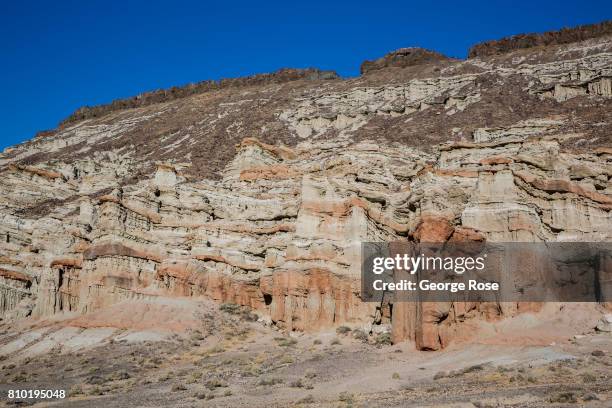 Red Rock Canyon State Park features scenic desert cliffs, buttes and spectacular rock formations as viewed on June 30 near Mojave, California....