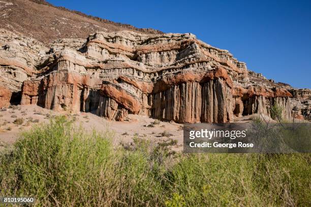 Red Rock Canyon State Park features scenic desert cliffs, buttes and spectacular rock formations as viewed on June 30 near Mojave, California....