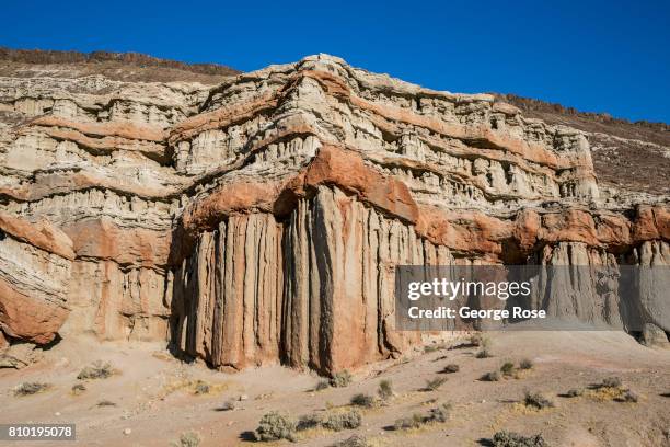 Red Rock Canyon State Park features scenic desert cliffs, buttes and spectacular rock formations as viewed on June 30 near Mojave, California....