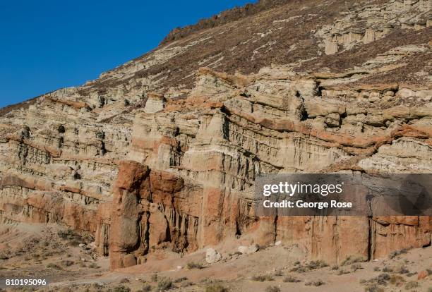 Red Rock Canyon State Park features scenic desert cliffs, buttes and spectacular rock formations as viewed on June 30 near Mojave, California....