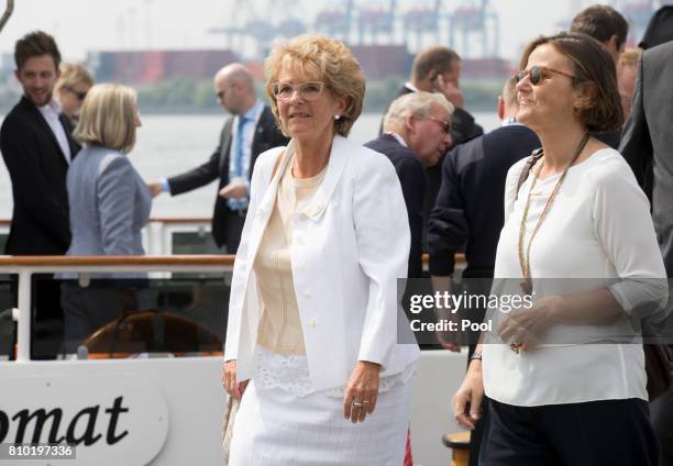 Christiane Frising-Juncker, wife of Jean-Claude Juncker, President of the European Commission, and Emanuela Mauro Gentiloni, wife of Paolo Gentiloni,...