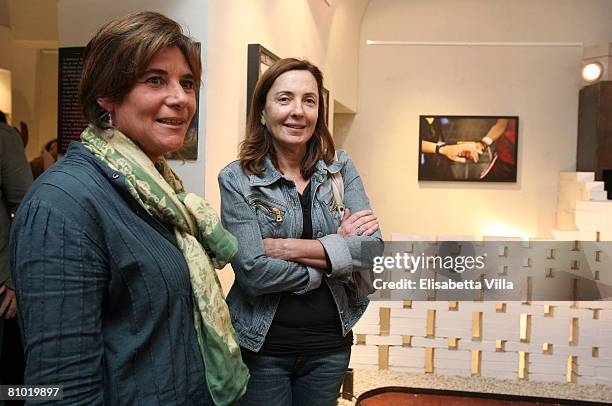 Barbara Palombelli and guest attend the "Casualties of the Nameless" Opening Exhibition by Italian photographer Marco Di Lauro held at MO.C.A. Studio...