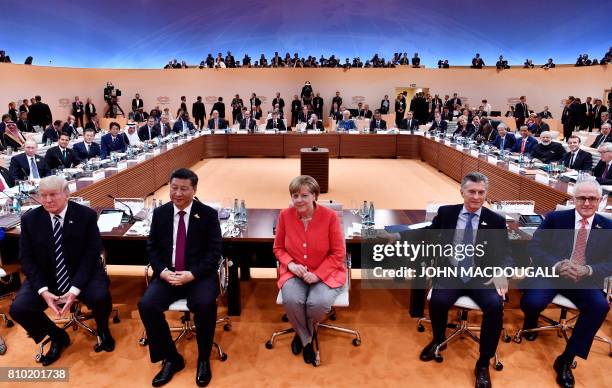 President Donald Trump, China's President Xi Jinping, German Chancellor Angela Merkel, Argentinia's President Mauricio Macri and Australia's Prime...