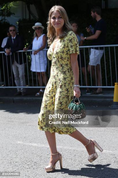 Amy Huberman seen arriving at Day 5 of Wimbledon 2017 on July 7, 2017 in London, England.