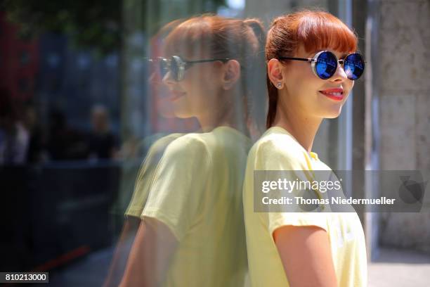 Sussan Zeck poses during the Mercedes-Benz Fashion Week Berlin Spring/Summer 2018 at Kaufhaus Jandorf on July 7, 2017 in Berlin, Germany.