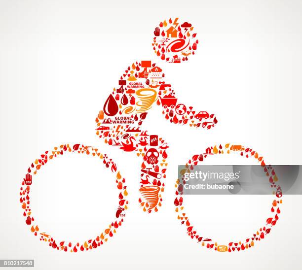bicycle global warming climate change vector pattern - carbon cycle stock illustrations