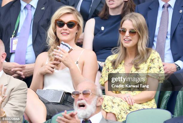 Camilla Kerslake and Amy Huberman attend day 5 of Wimbledon 2017 on July 7, 2017 in London, England.