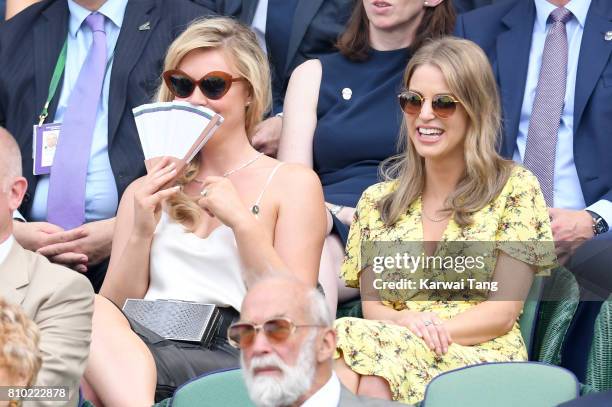 Camilla Kerslake and Amy Huberman attend day 5 of Wimbledon 2017 on July 7, 2017 in London, England.