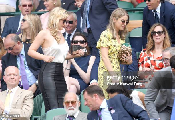Camilla Kerslake and Amy Huberman attend day 5 of Wimbledon 2017 on July 7, 2017 in London, England.