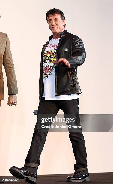 Actor/director Sylvester Stallone attends the "Rambo" Japan Premiere at Roppongi Hills on May 8, 2008 in Tokyo, Japan. The film will open on May 24...