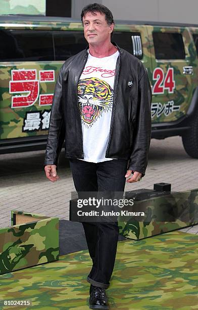 Actor Sylvester Stallone attends the "Rambo" Japan Premiere at Roppongi Hills on May 8, 2008 in Tokyo, Japan. The film will open on May 24 in Japan.