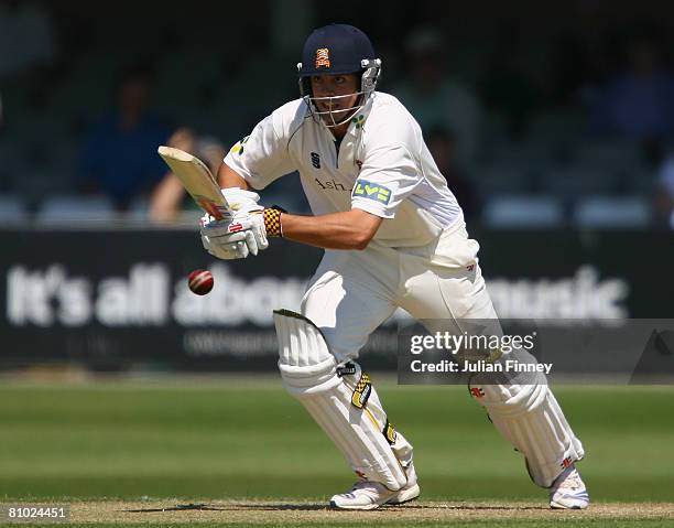 Alastair Cook of Essex in action during the LV County Championship match between Essex and Middlesex at The County Ground on May 8, 2008 in...