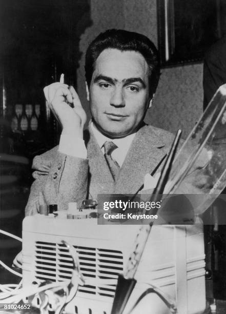 Italian aristocrat Giuseppe Montesi, uncle of murdered Italian fashion model Wilma Montesi, 6th April 1957. A journalist has implicated him in...
