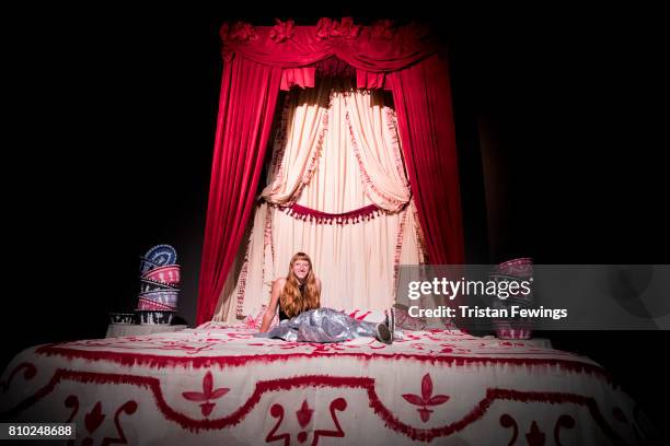 Designer Molly Goddard attends the Molly Goddard Fashion in Motion show at The V&A on July 7, 2017 in London, England. The Fashion in Motion show is...