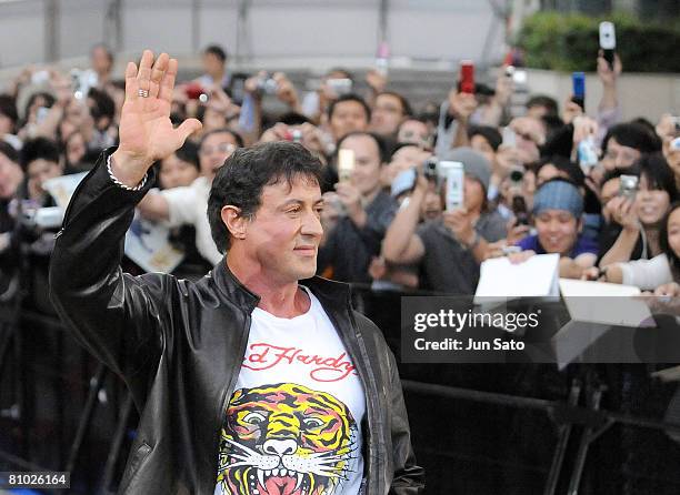 Actor Sylvester Stallone attends "Rambo" Japan Premiere at Roppongi Hills on May 8, 2008 in Tokyo, Japan.