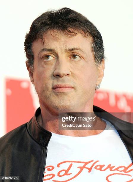 Actor Sylvester Stallone attends "Rambo" Japan Premiere at Roppongi Hills on May 8, 2008 in Tokyo, Japan.