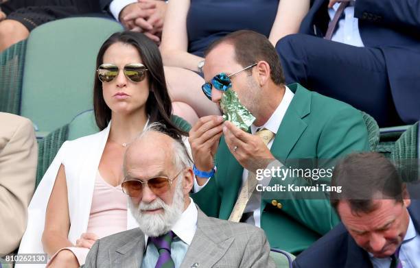 Angela Akins and Sergio Garcia attend day 5 of Wimbledon 2017 on July 7, 2017 in London, England.