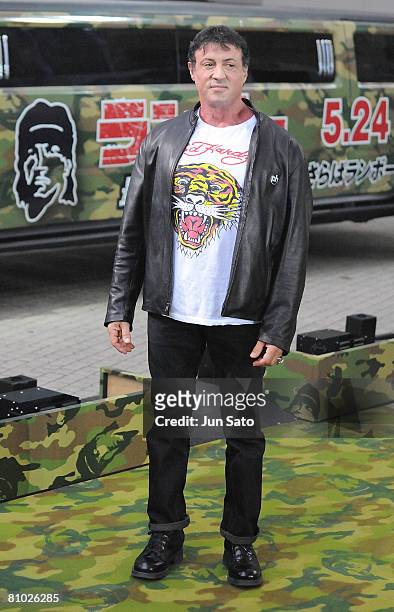 Actor Sylvester Stallone attends "Rambo" Japan Premiere at Roppongi Hills on May 8, 2008 in Tokyo, Japan.