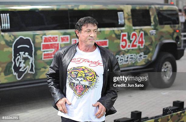 Actor Sylvester Stallone attends "Rambo" Japan Premiere at Roppongi Hills on May 8, 2008 in Tokyo, Japan.