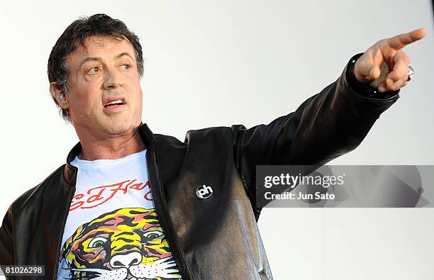 Actor Sylvester Stallone attends "Rambo" Japan Premiere at Roppongi Hills on May 8, 2008 in Tokyo, Japan.