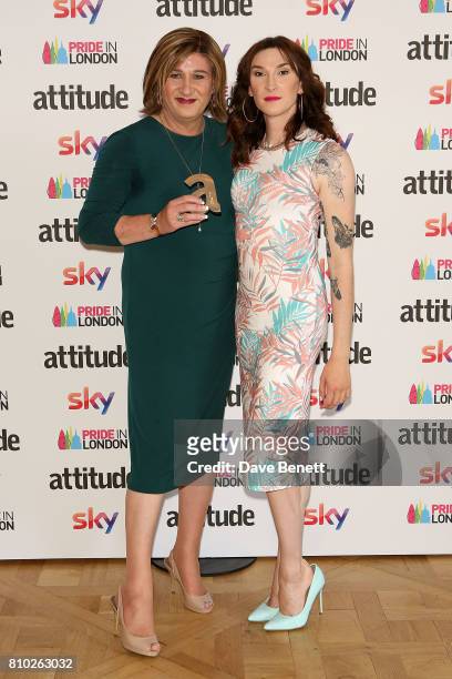 Natalie Scott and Juno Dawson attend The Attitude Pride Awards 2017 at Mandarin Oriental Hyde Park on July 7, 2017 in London, England.
