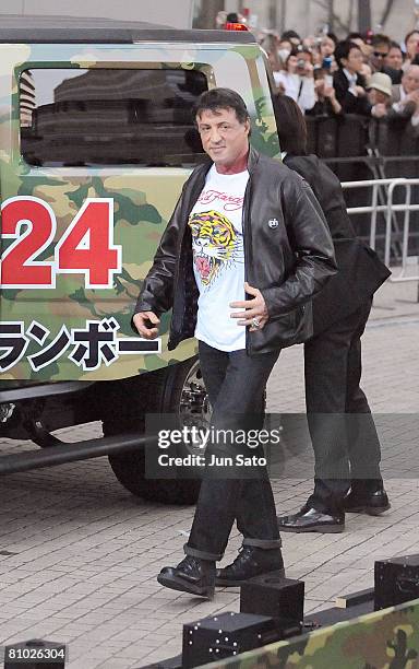 Actor Sylvester Stallone attends "Rambo" Japan Premiere at Roppongi Hills on May 8, 2008 in Tokyo, Japan.