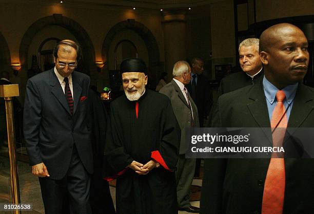 His Eminence Cardinal Nasrallah Peter Sfeir Patriarch of Antioch and all the East and the Lebanese ambassador to South Africa Michel Katra arrives on...