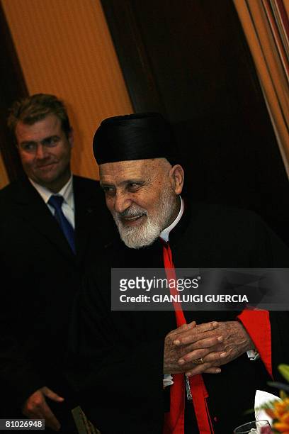 His Eminence Cardinal Nasrallah Peter Sfeir Patriarch of Antioch and all the East arrives on May 8, 2008 to attend a lunch with foreign dignitaries...