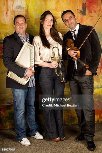 Willie Maldonado, Amanda Braun and actor Mazdack Rassi pose at the Celebrities Support The Echelon Club - "Keeping Harmony Alive" on May 7, 2008 in...