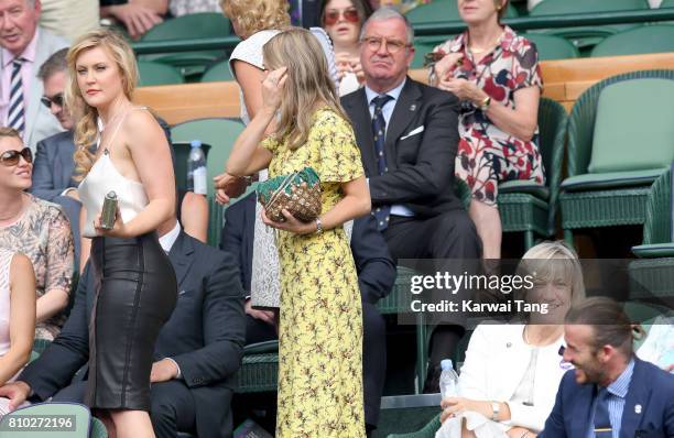 Camilla Kerslake and Amy Huberman attend day 5 of Wimbledon 2017 on July 7, 2017 in London, England.