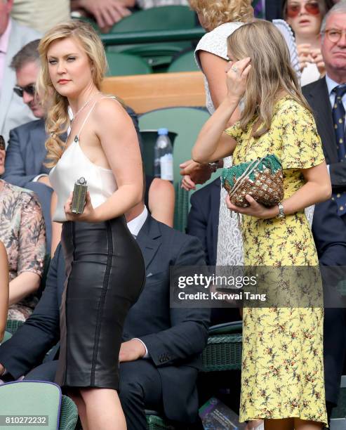 Camilla Kerslake and Amy Huberman attend day 5 of Wimbledon 2017 on July 7, 2017 in London, England.